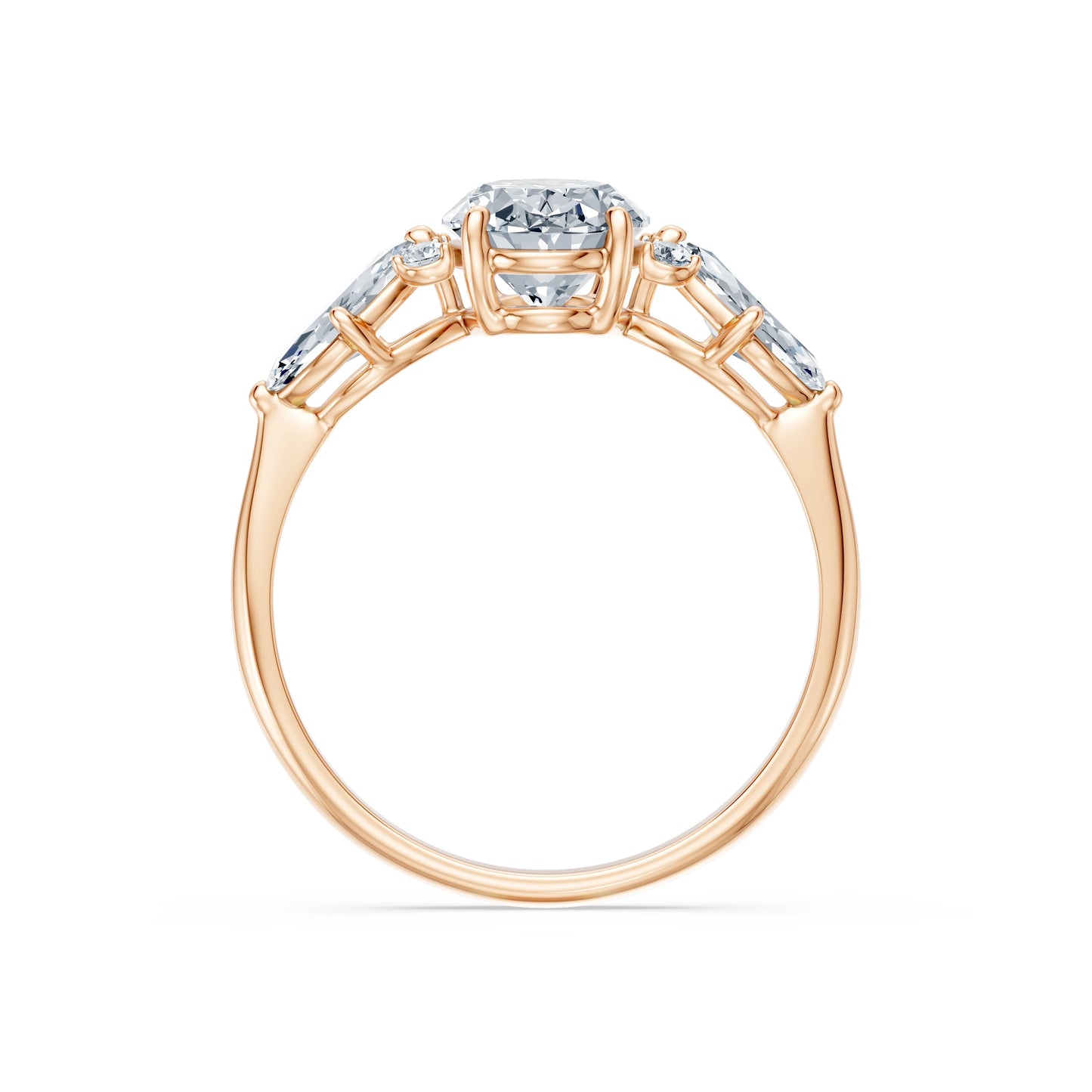 Oval Lab Grown Diamond Side Stone Eternity Ring 1.5ct by Qutahia Jewellery