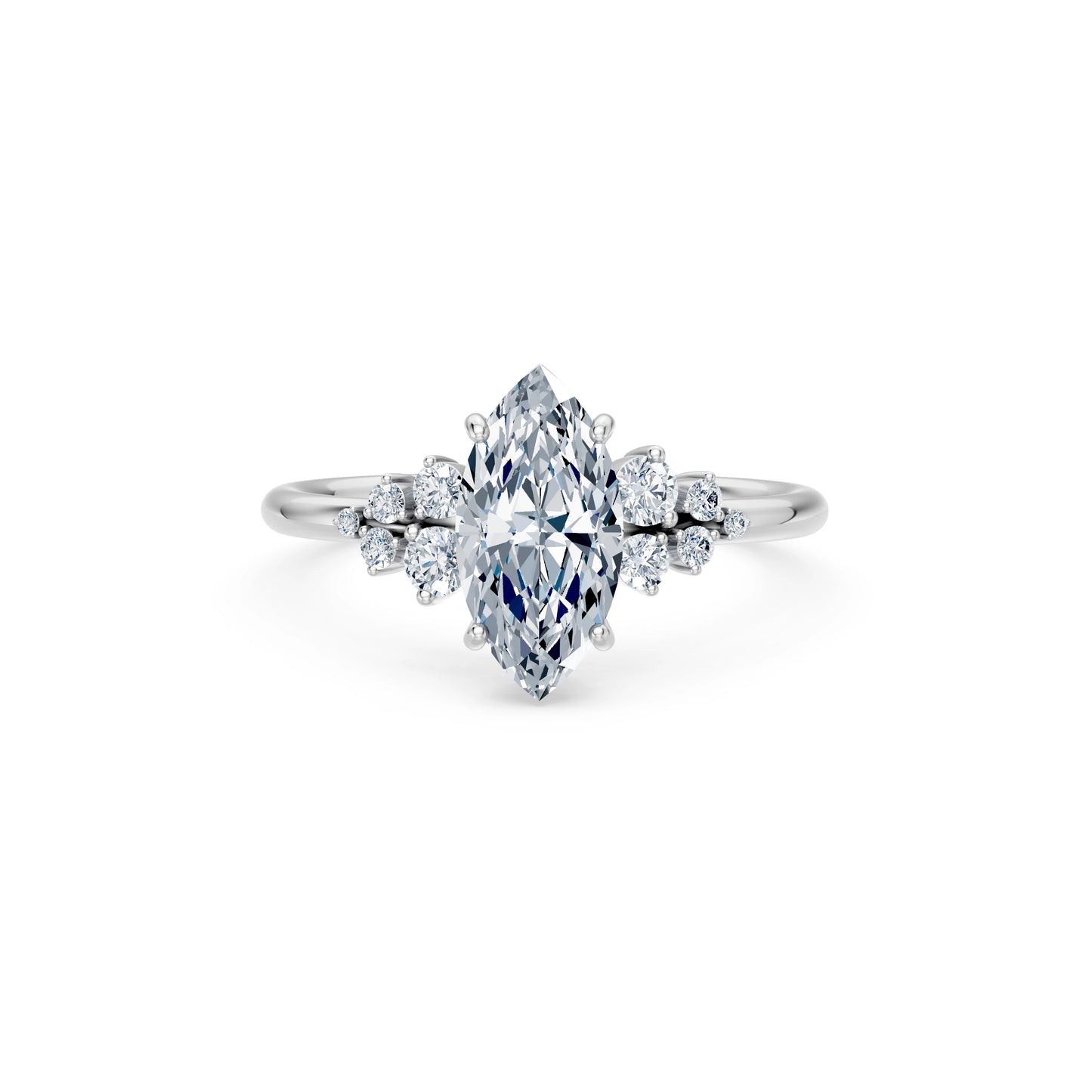 Marquise Lab Grown Diamond Classic Pave Eternity Ring 1.5ct by Qutahia Jewellery