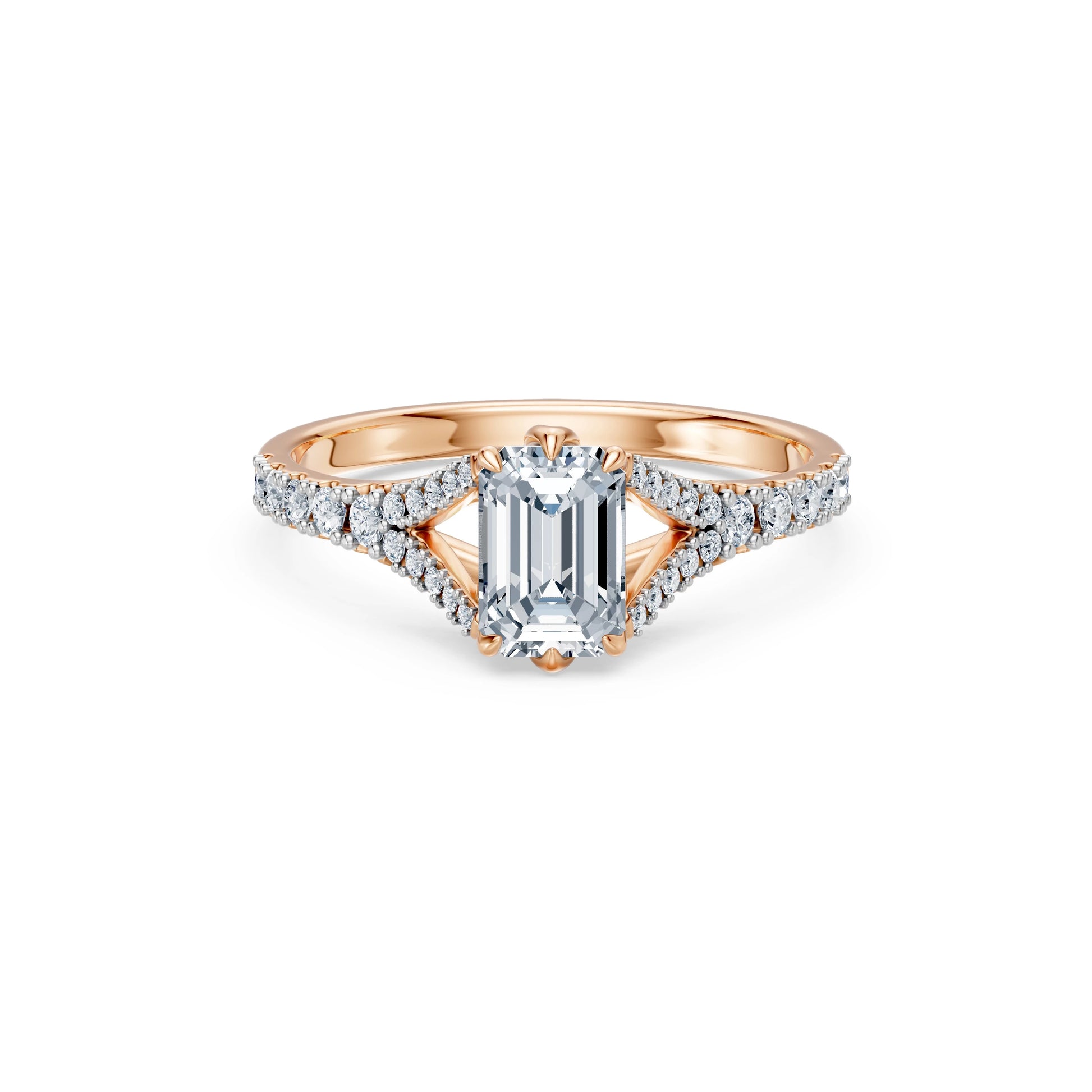 Emerald Lab Grown Diamond Micro Pave Eternity Ring 1.0ct by Qutahia Jewellery