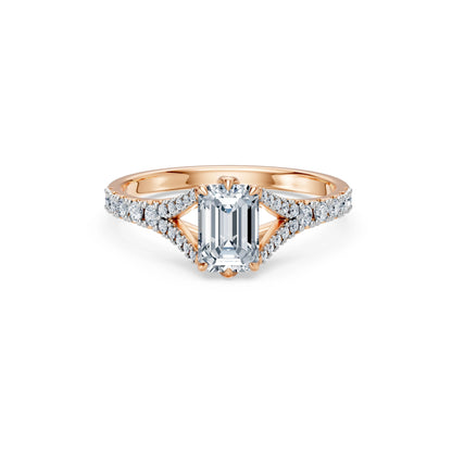 Emerald Lab Grown Diamond Micro Pave Eternity Ring 1.0ct by Qutahia Jewellery