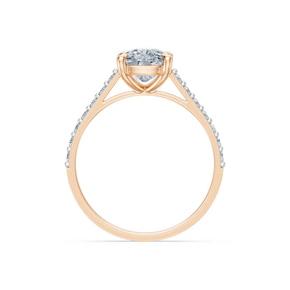 Cushion Lab Grown Diamond Slim Pave Eternity Ring 2.0ct by Qutahia Jewellery