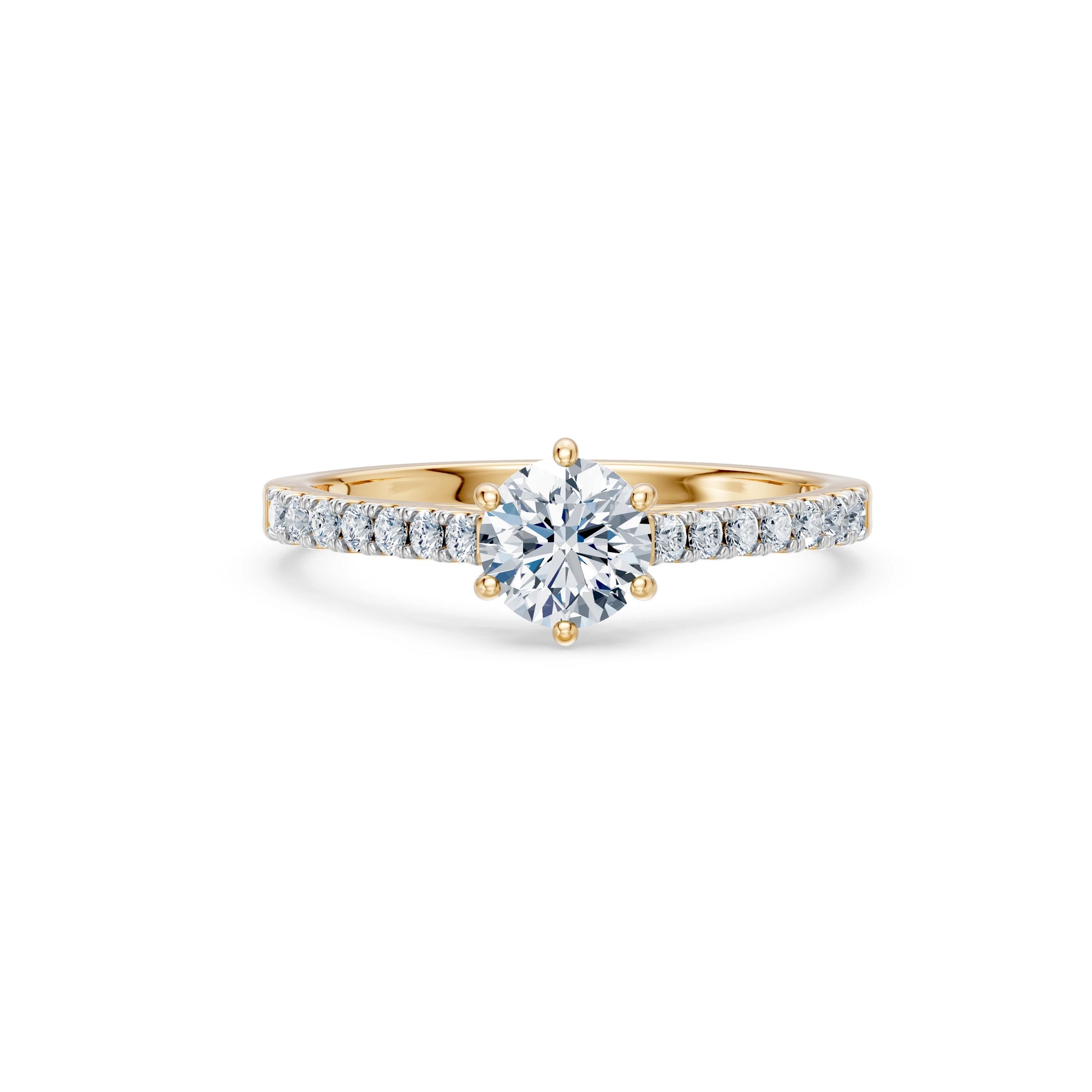 Round Brilliant Diamond Pave Eternity Ring 0.7ct by Qutahia Jewellery