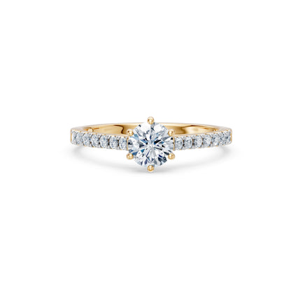 Round Brilliant Diamond Pave Eternity Ring 0.7ct by Qutahia Jewellery