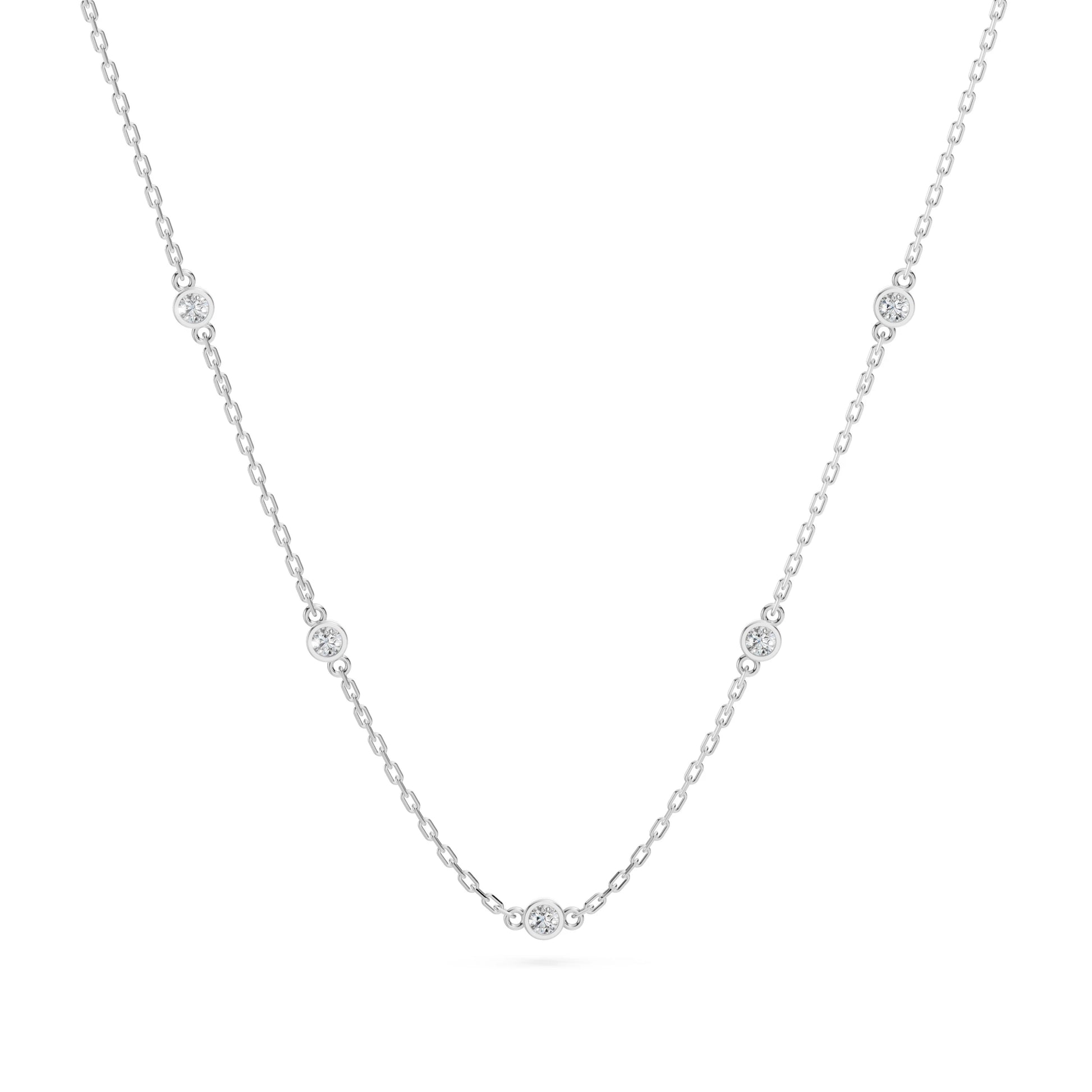 Minimalism Necklace (Round), 0.14 ct — 104-10080/5(1.9)