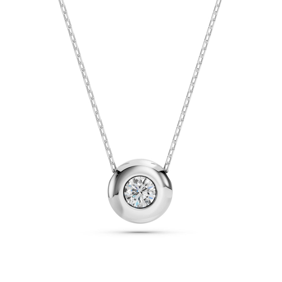 Diamond Pendant Necklace Round 0.15ct by Qutahia Jewellery
