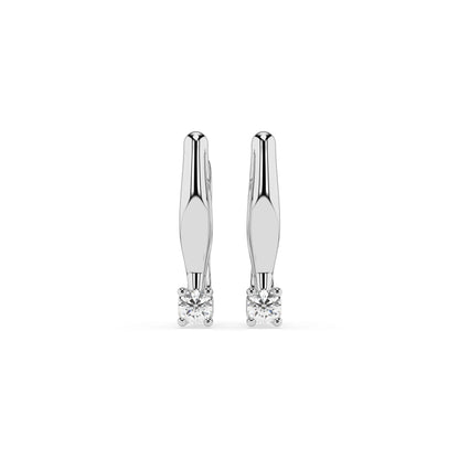Solitaire English Lock Earring (Round), 0.12 ct — 102-10035(2.5)