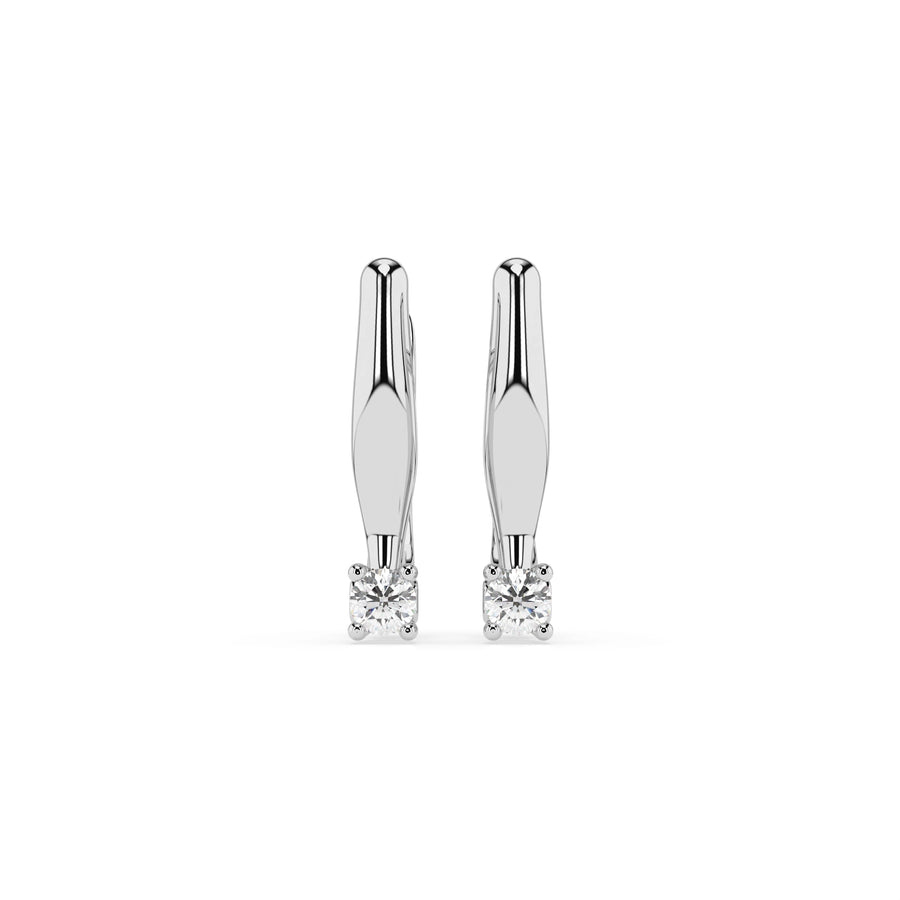Solitaire English Lock Earring (Round), 0.12 ct — 102-10035(2.5)