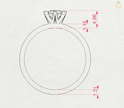Solitaire Ring (Round), 0.45 ct — 101-10040(4.8)