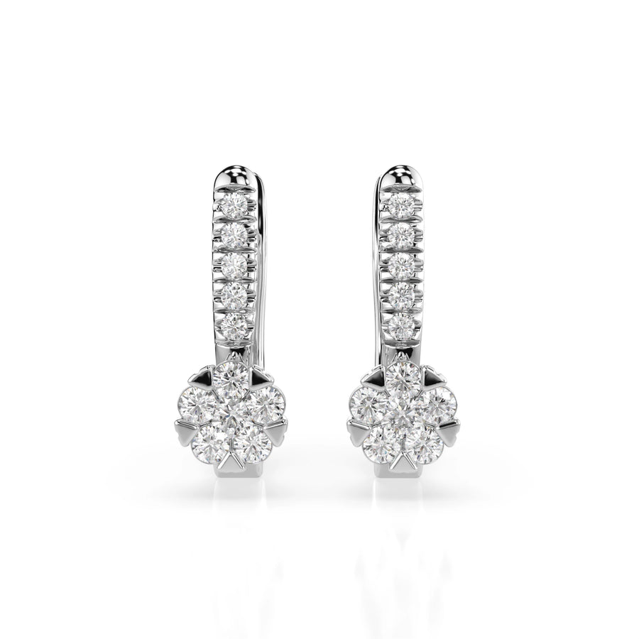 Illusion Diamond Earrings Round 0.06ct by Qutahia Jewellery