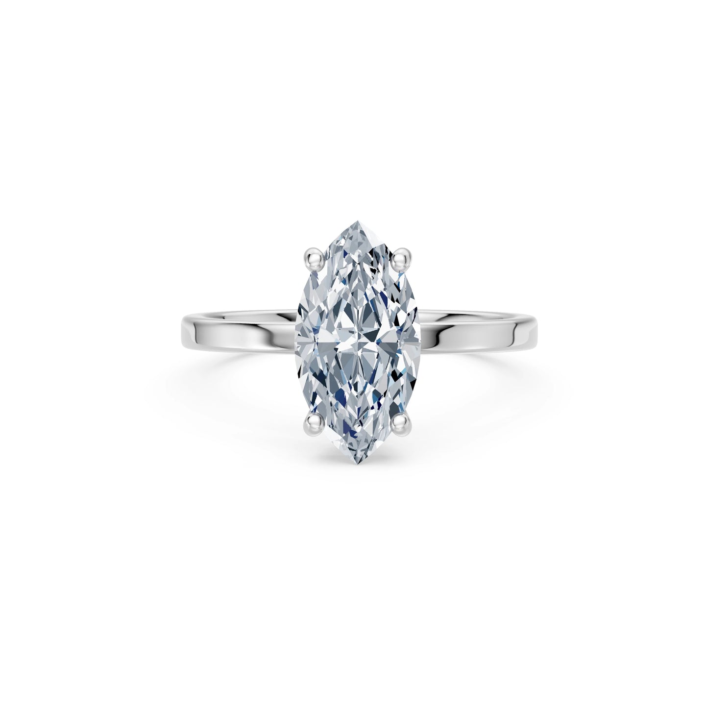 Marquise Lab Grown Diamond Solitaire Engagement Ring 2.0ct by Qutahia Jewellery