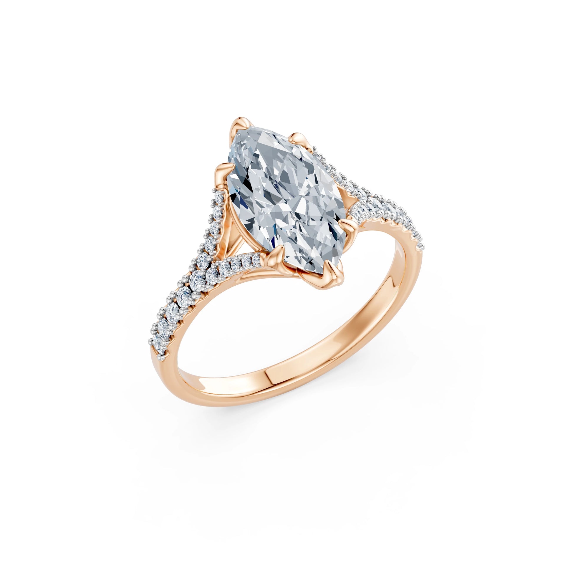 Marquise Lab Grown Diamond Micro Pave Eternity Ring 2.0ct by Qutahia Jewellery