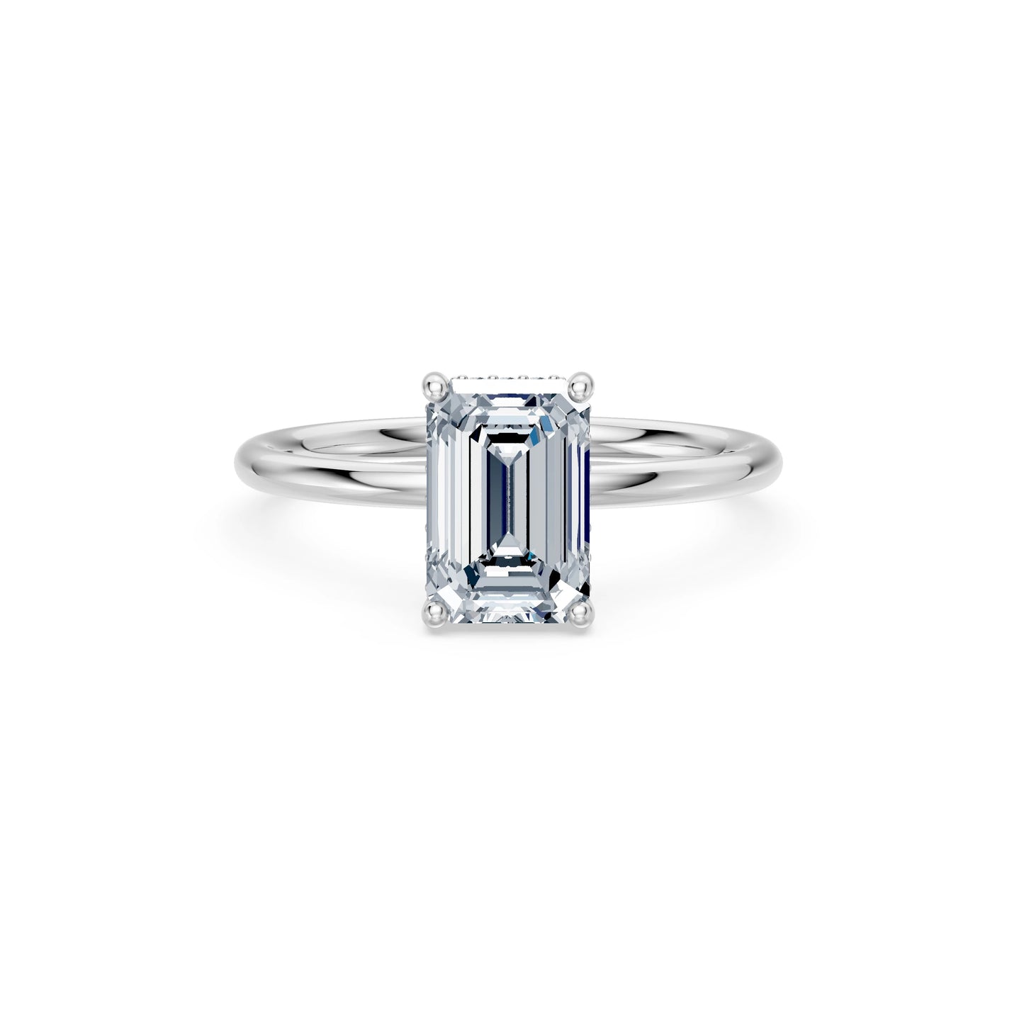 Emerald Lab Grown Diamond Micro Pave Engagement Ring 2.0ct by Qutahia Jewellery