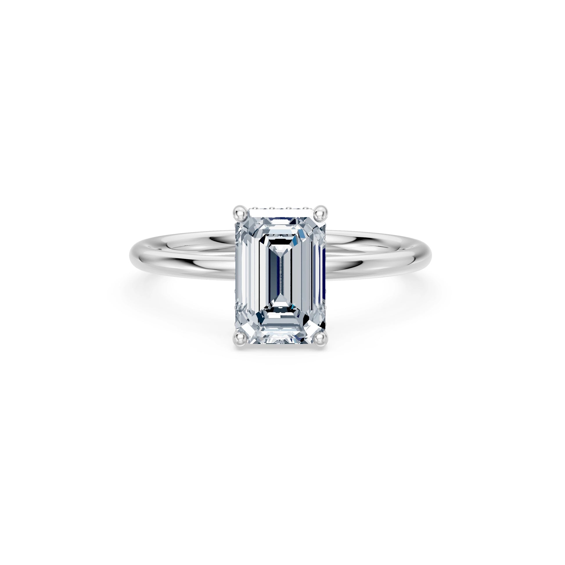 Emerald Lab Grown Diamond Micro Pave Engagement Ring 2.0ct by Qutahia Jewellery