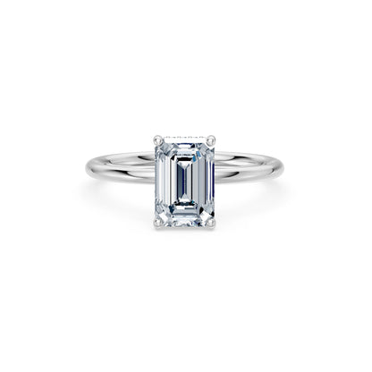 Emerald Lab Grown Diamond Micro Pave Engagement Ring 2.0ct by Qutahia Jewellery