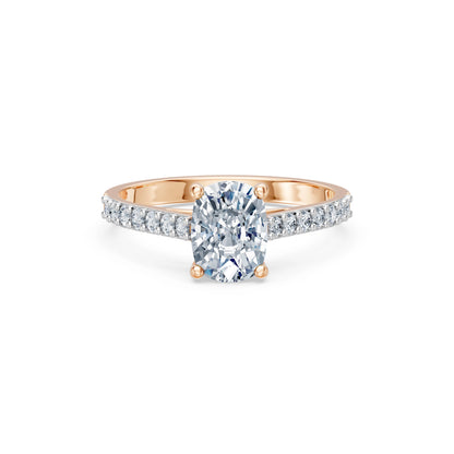 Cushion Lab Grown Diamond Pave Eternity Ring 1.5ct by Qutahia Jewellery