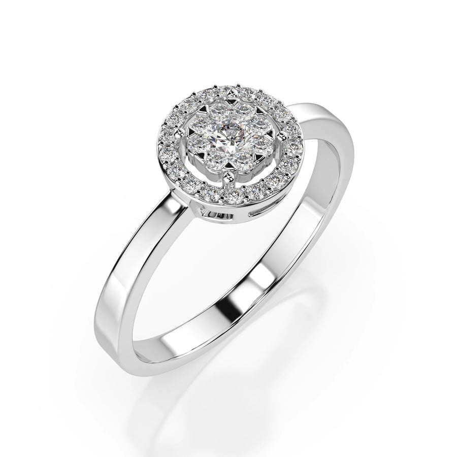 Illusion Diamond Ring Round 0.03ct by Qutahia Jewellery