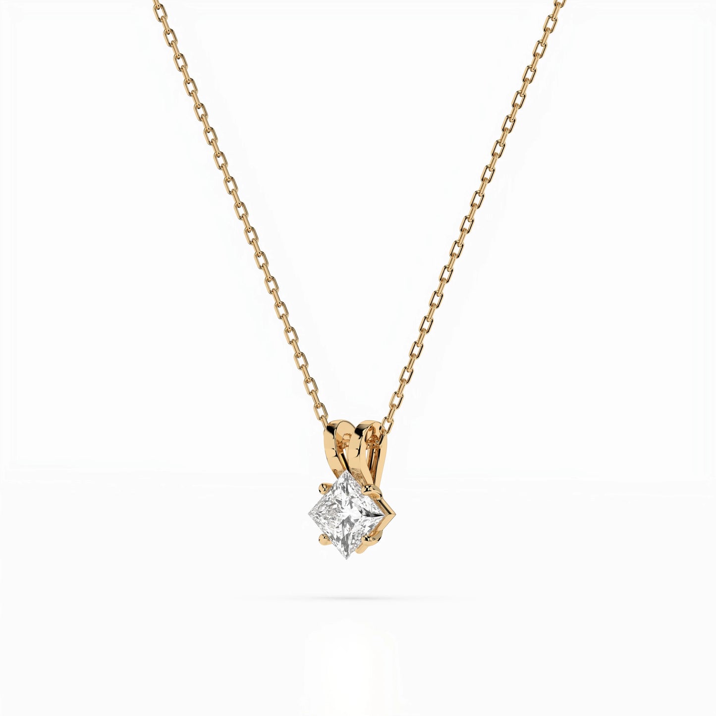 Solitaire Necklace (Princess), 0.3 ct — 104-10070(0.30)PR