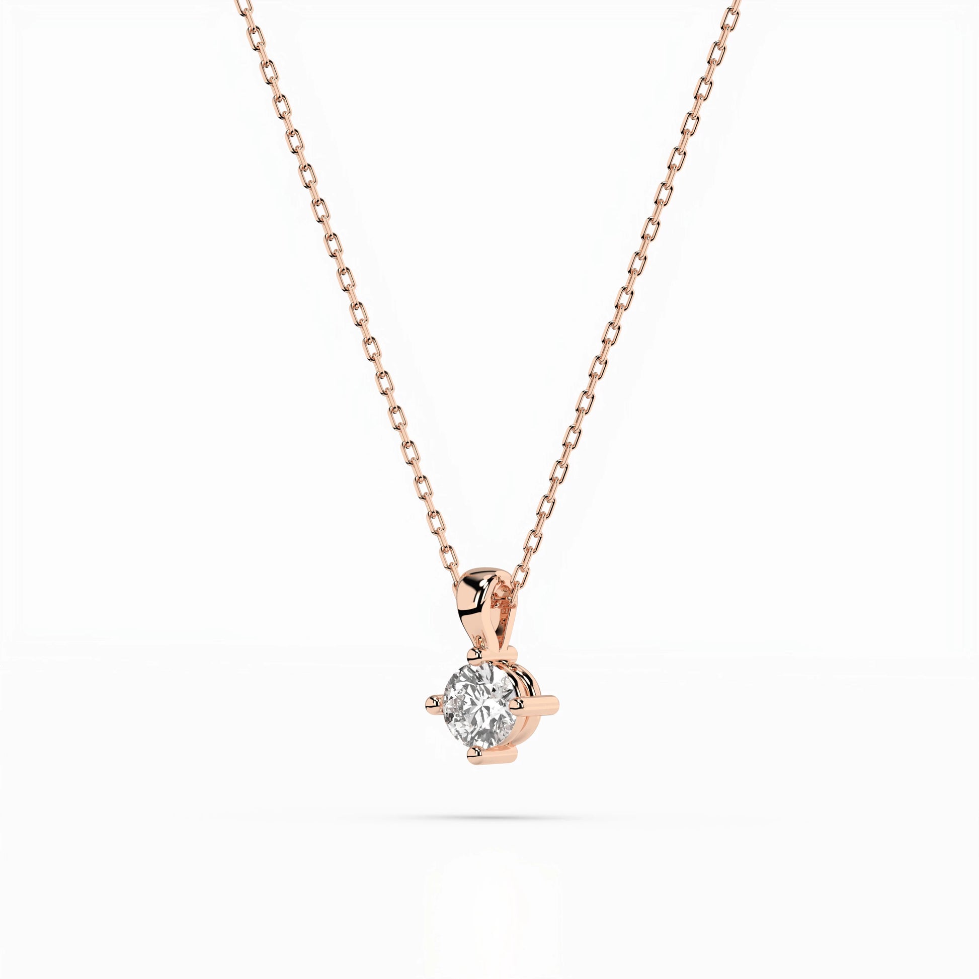Solitaire Necklace (Round), 0.2 ct — 104-10011(3.7)