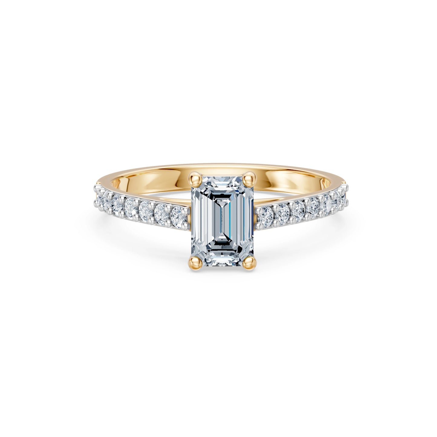 Emerald Lab Grown Diamond Slim Pave Eternity Ring 1.0ct by Qutahia Jewellery