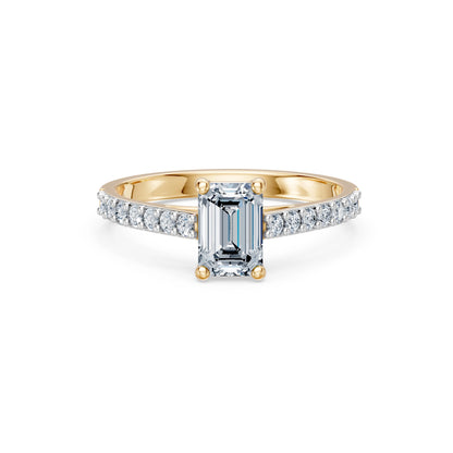 Emerald Lab Grown Diamond Slim Pave Eternity Ring 1.0ct by Qutahia Jewellery