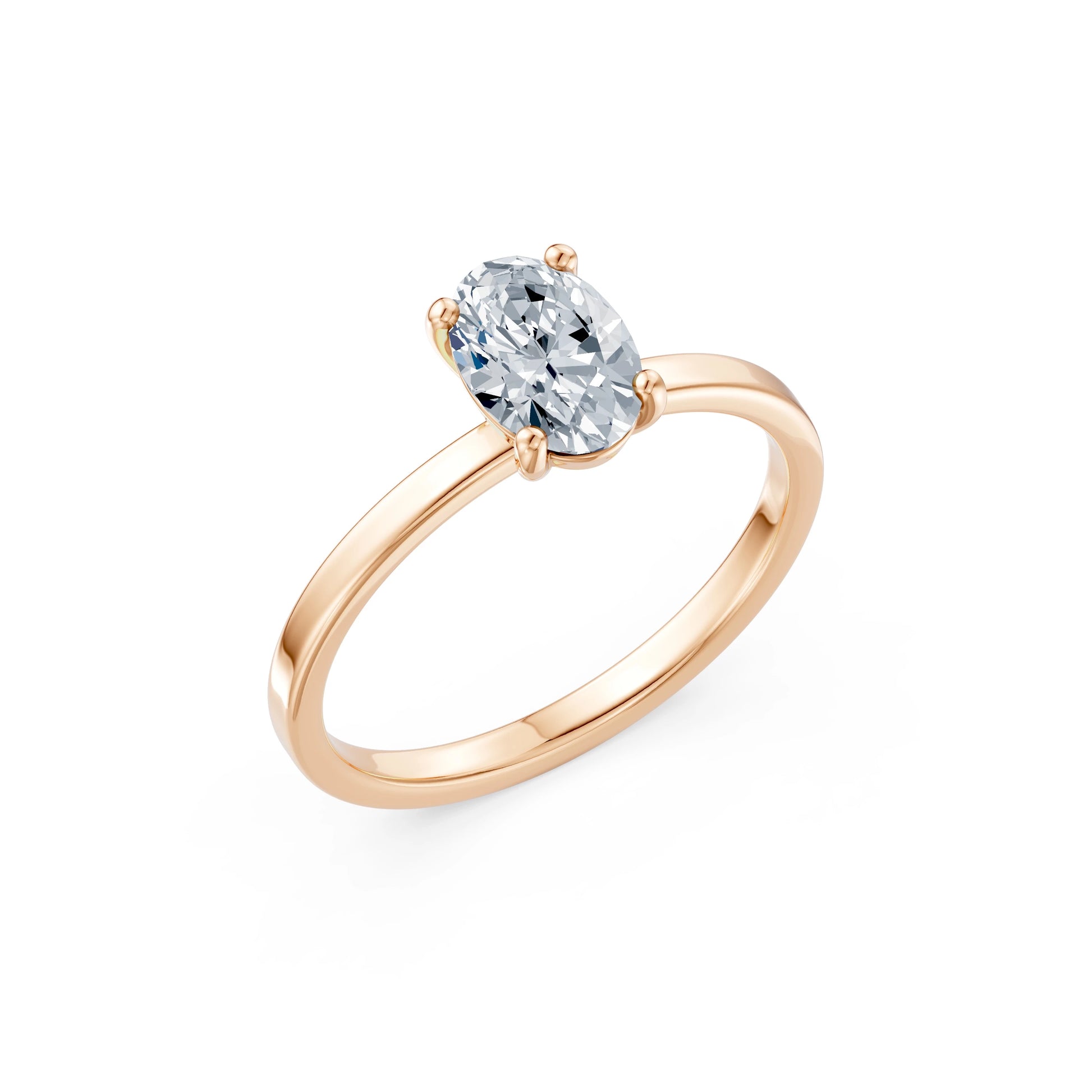 Oval Lab Grown Diamond Solitaire Engagement Ring 1.0ct by Qutahia Jewellery