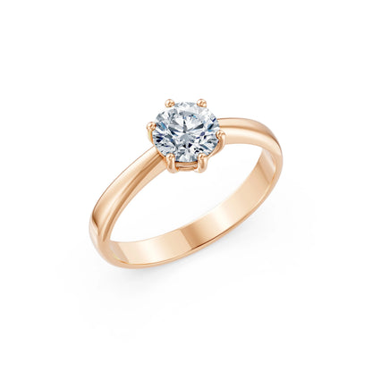 Round Brilliant Diamond Classic Solitaire Engagement Ring 1.0ct by Qutahia Jewellery
