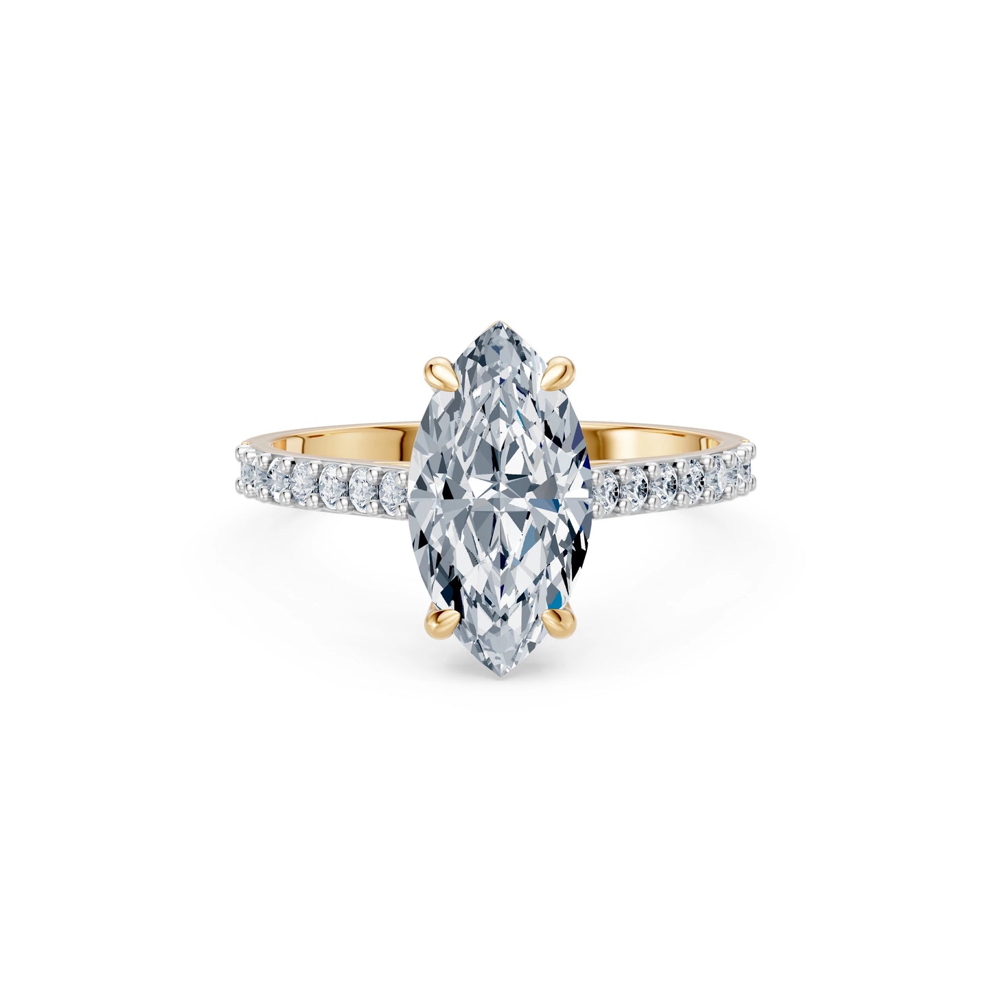Marquise Lab Grown Diamond Slim Pave Eternity Ring 2.0ct by Qutahia Jewellery