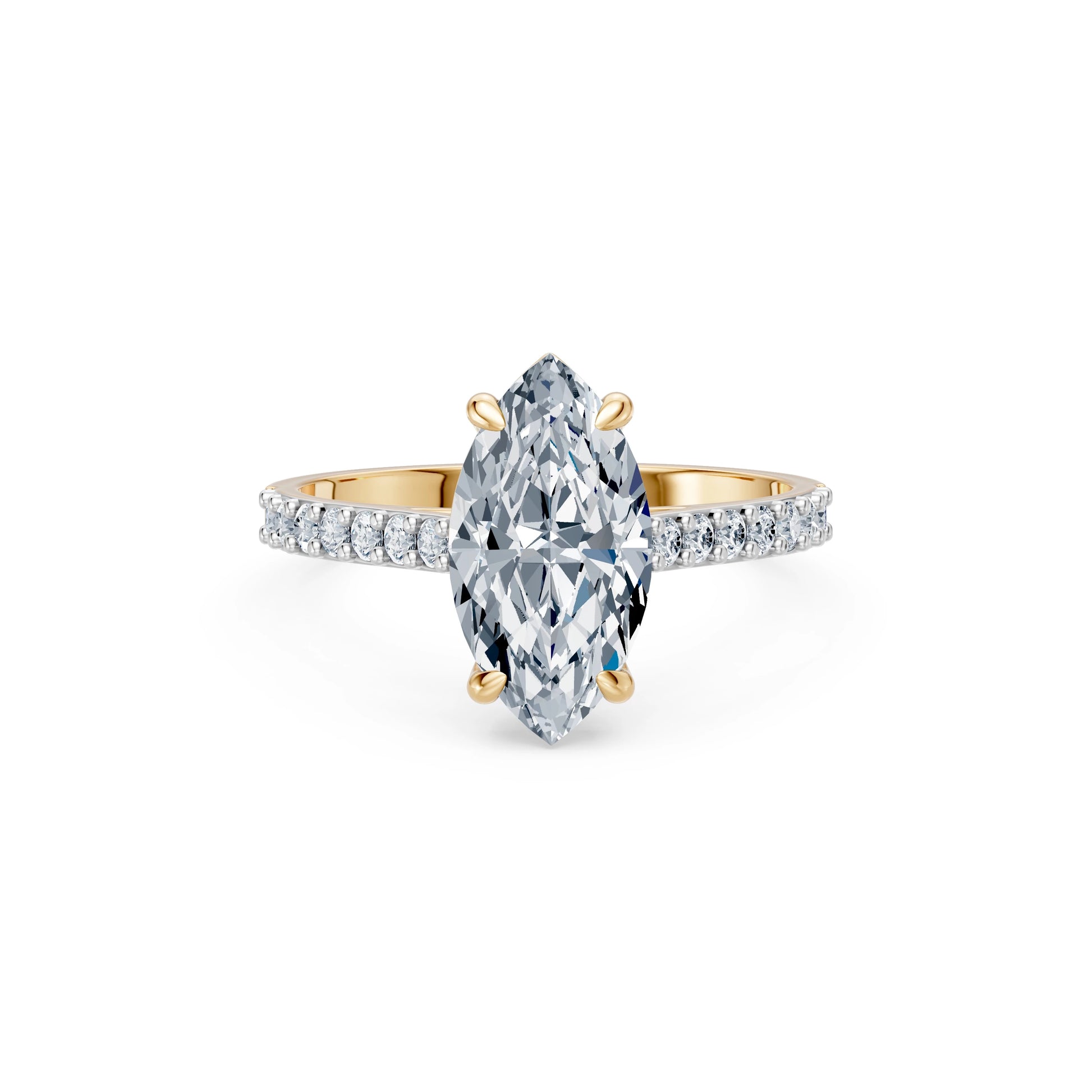 Marquise Lab Grown Diamond Slim Pave Eternity Ring 2.0ct by Qutahia Jewellery