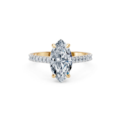 Marquise Lab Grown Diamond Slim Pave Eternity Ring 2.0ct by Qutahia Jewellery