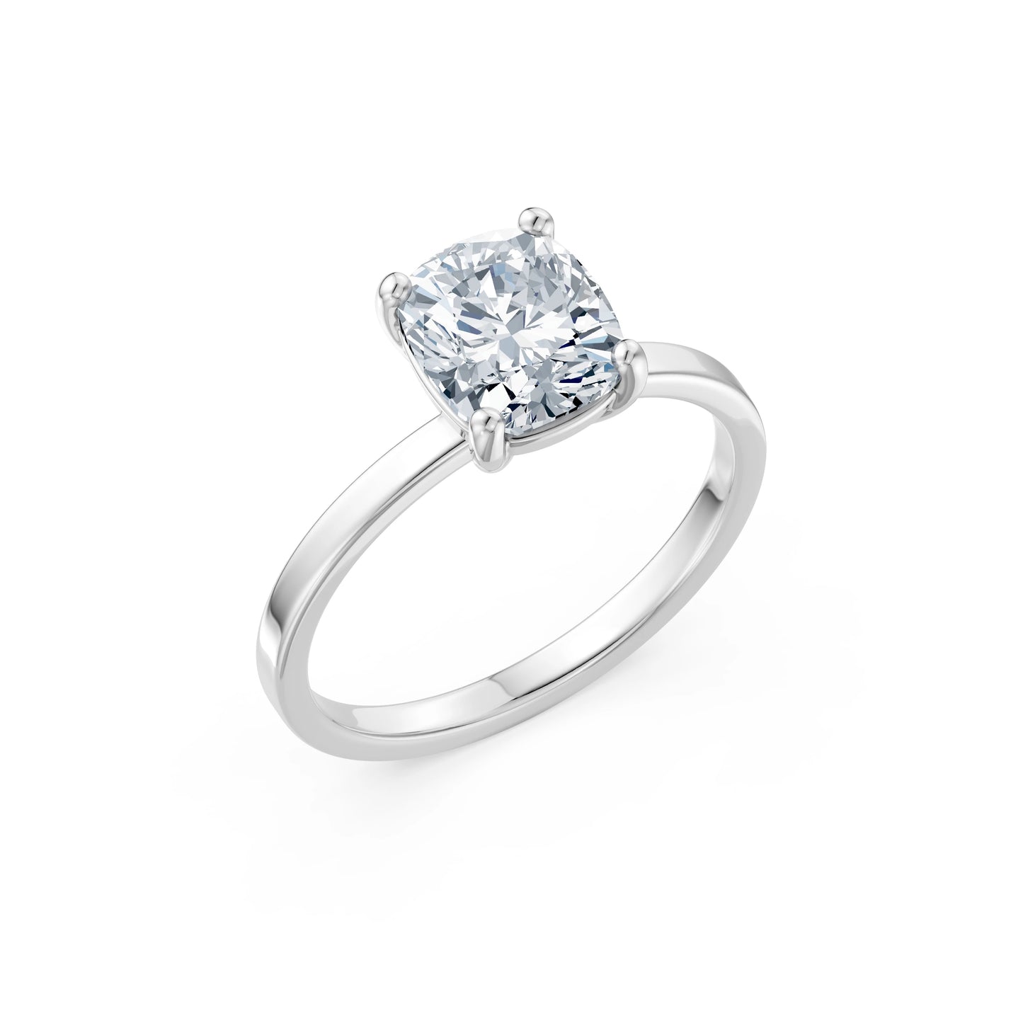 Cushion Lab Grown Diamond Solitaire Engagement Ring 2.0ct by Qutahia Jewellery