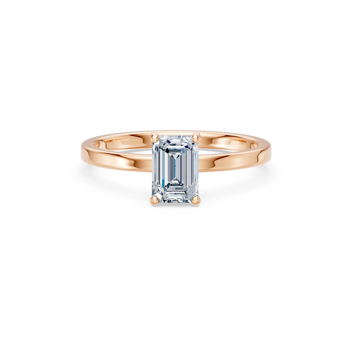Emerald Lab Grown Diamond Solitaire Engagement Ring 1.0ct by Qutahia Jewellery
