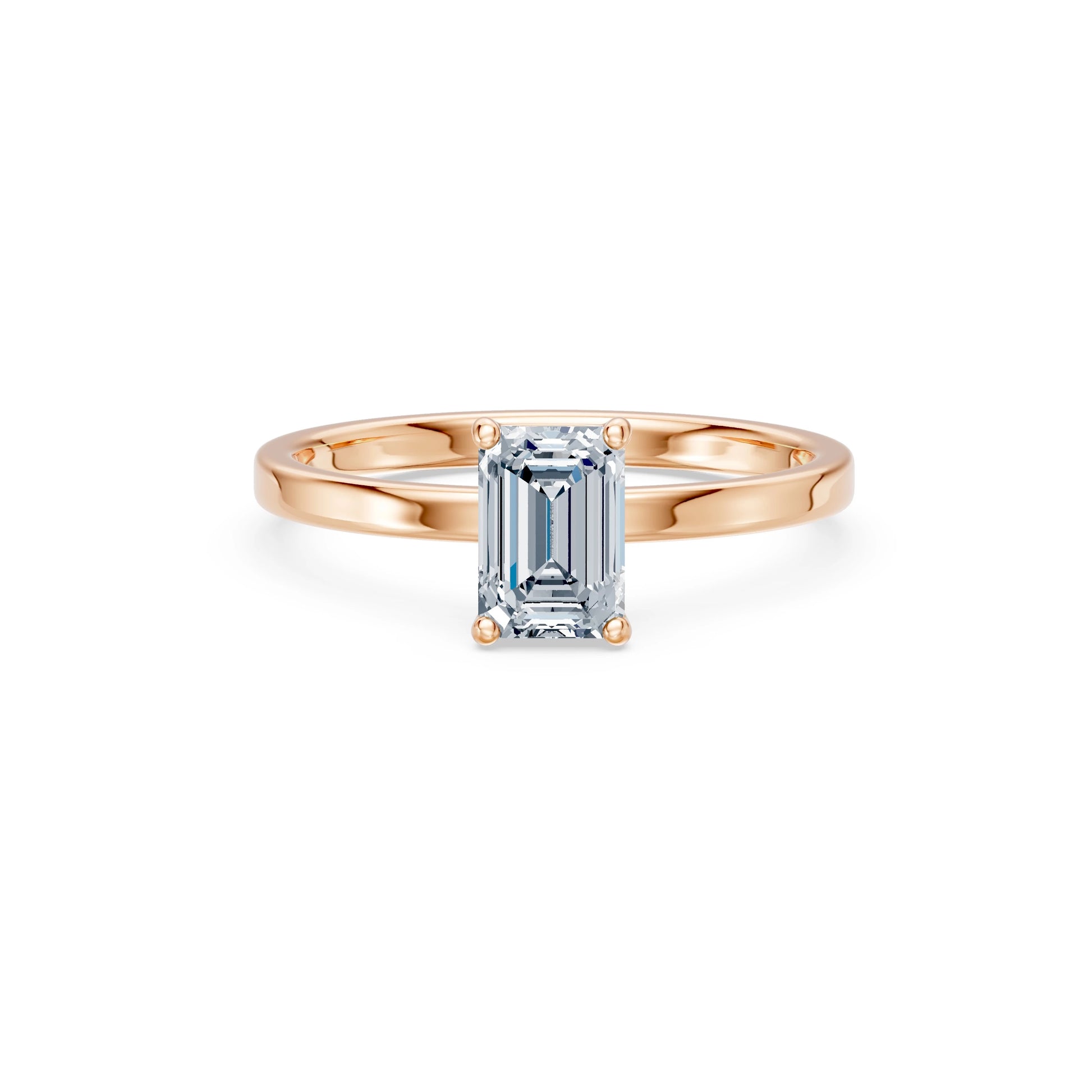 Emerald Lab Grown Diamond Solitaire Engagement Ring 1.0ct by Qutahia Jewellery