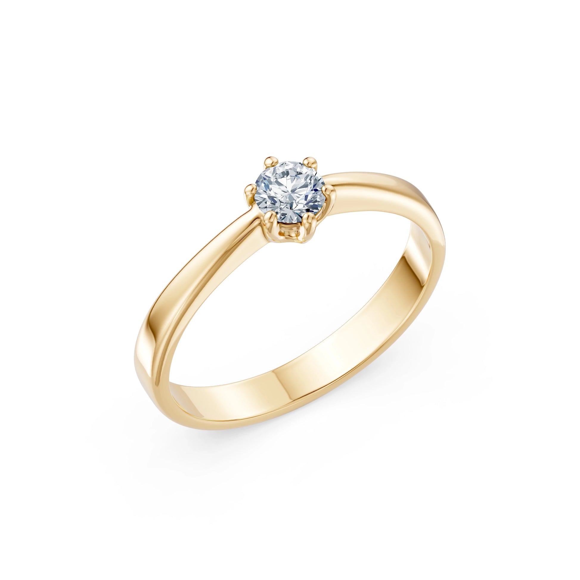 Round Brilliant Diamond Solitaire Engagement Ring 0.3ct by Qutahia Jewellery