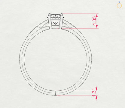 Solitaire Ring (Round), 0.35 ct — 101-10012/1(4.5)