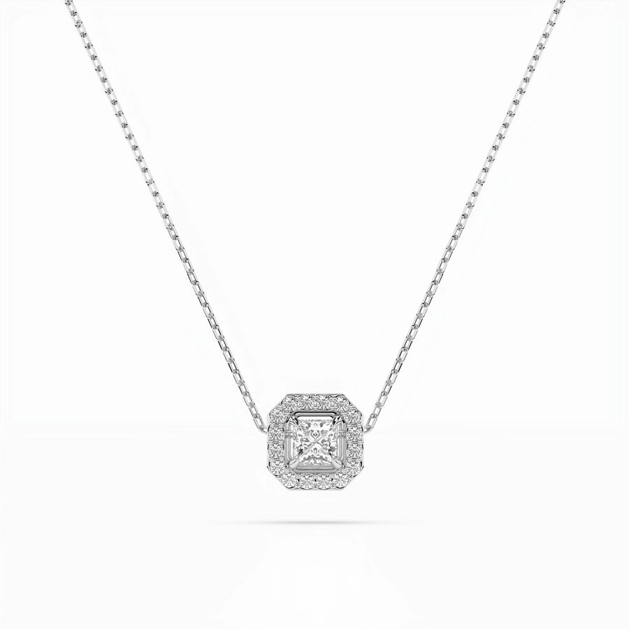 Diamond Eternity Necklace Princess 0.17ct by Qutahia Jewellery