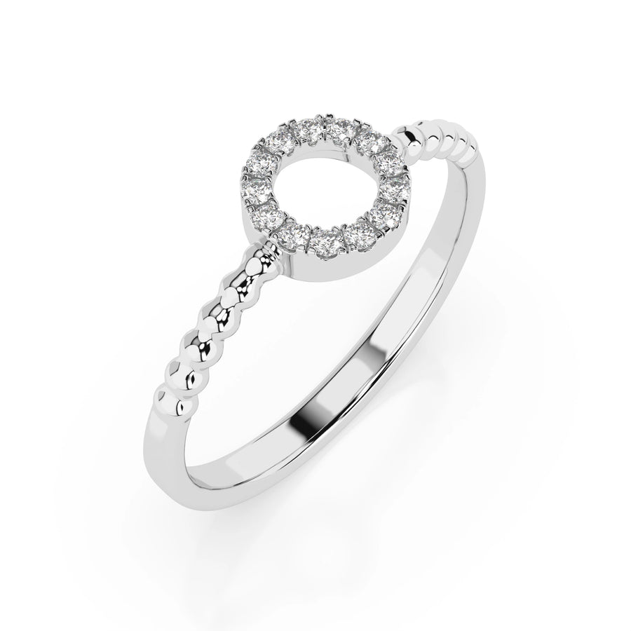 Minimalist Diamond Ring Round 0.08ct by Qutahia Jewellery
