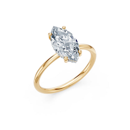 Marquise Lab Grown Diamond Micro Pave Engagement Ring 2.0ct by Qutahia Jewellery