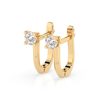 Solitaire English Lock Earring (Round), 0.6 ct — 102-10089(4.2)