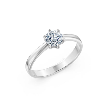 Round Brilliant Diamond Solitaire Engagement Ring 0.7ct by Qutahia Jewellery