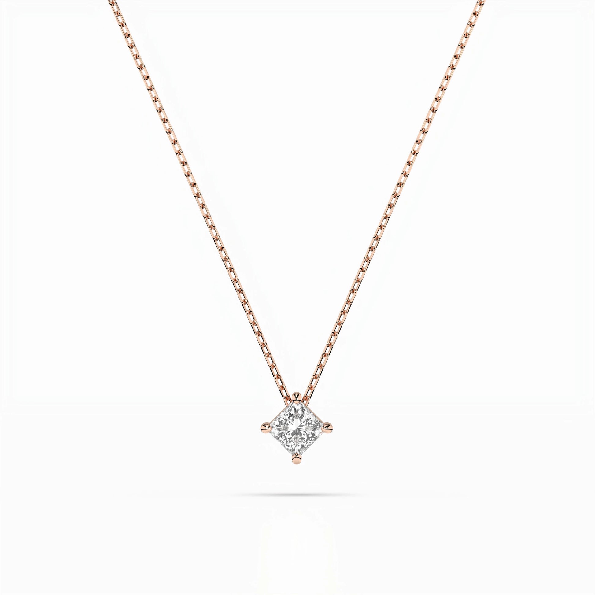 Solitaire Necklace (Princess), 0.17 ct — 104-10055(3.0)PR