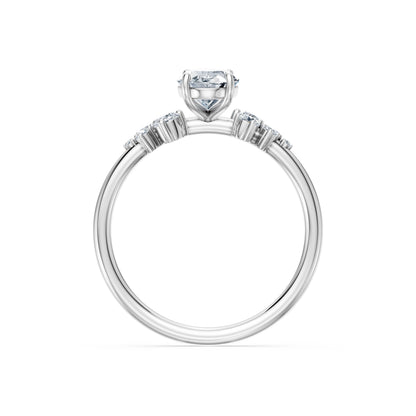 Oval Lab Grown Diamond Classic Pave Eternity Ring 1.0ct by Qutahia Jewellery