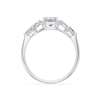 Emerald Lab Grown Diamond Side Stone Eternity Ring 1.0ct by Qutahia Jewellery