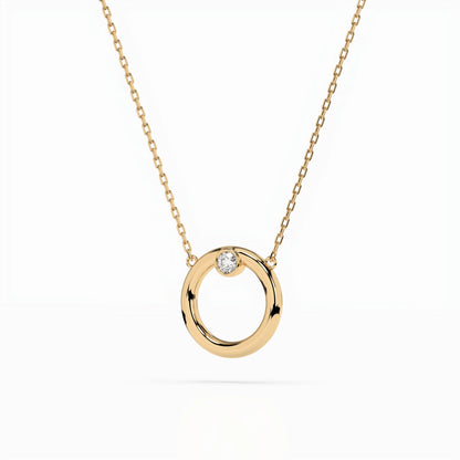 Minimalism Necklace (Round), 0.03 ct — 104-10056