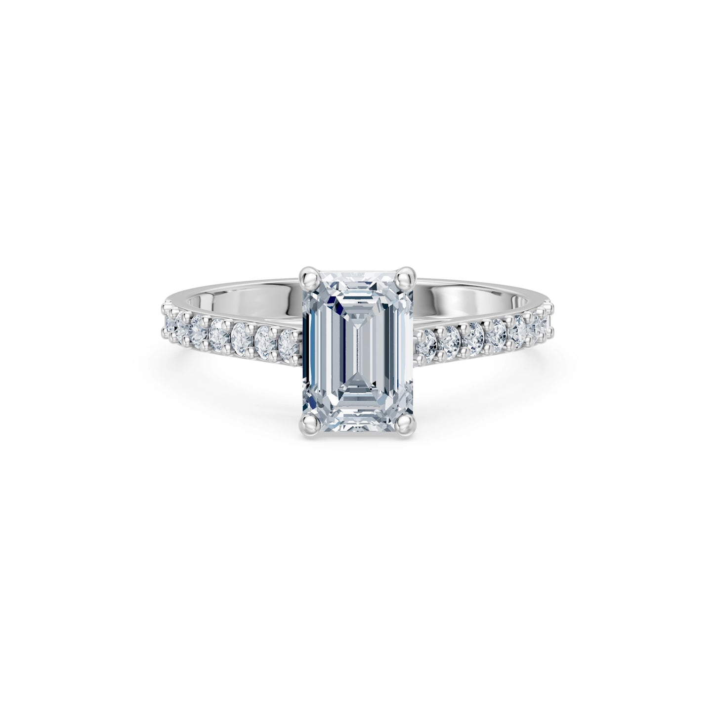 Emerald Lab Grown Diamond Slim Pave Eternity Ring 1.5ct by Qutahia Jewellery