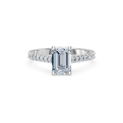 Emerald Lab Grown Diamond Slim Pave Eternity Ring 1.5ct by Qutahia Jewellery