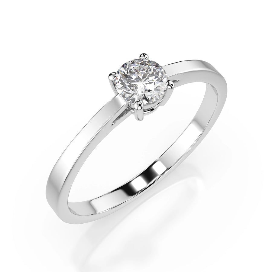 Solitaire Diamond Ring Round 0.25ct by Qutahia Jewellery