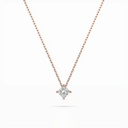Solitaire Necklace (Princess), 0.1 ct — 104-10055(2.5)PR