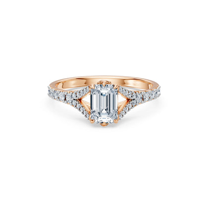 Emerald Lab Grown Diamond Micro Pave Eternity Ring 1.5ct by Qutahia Jewellery