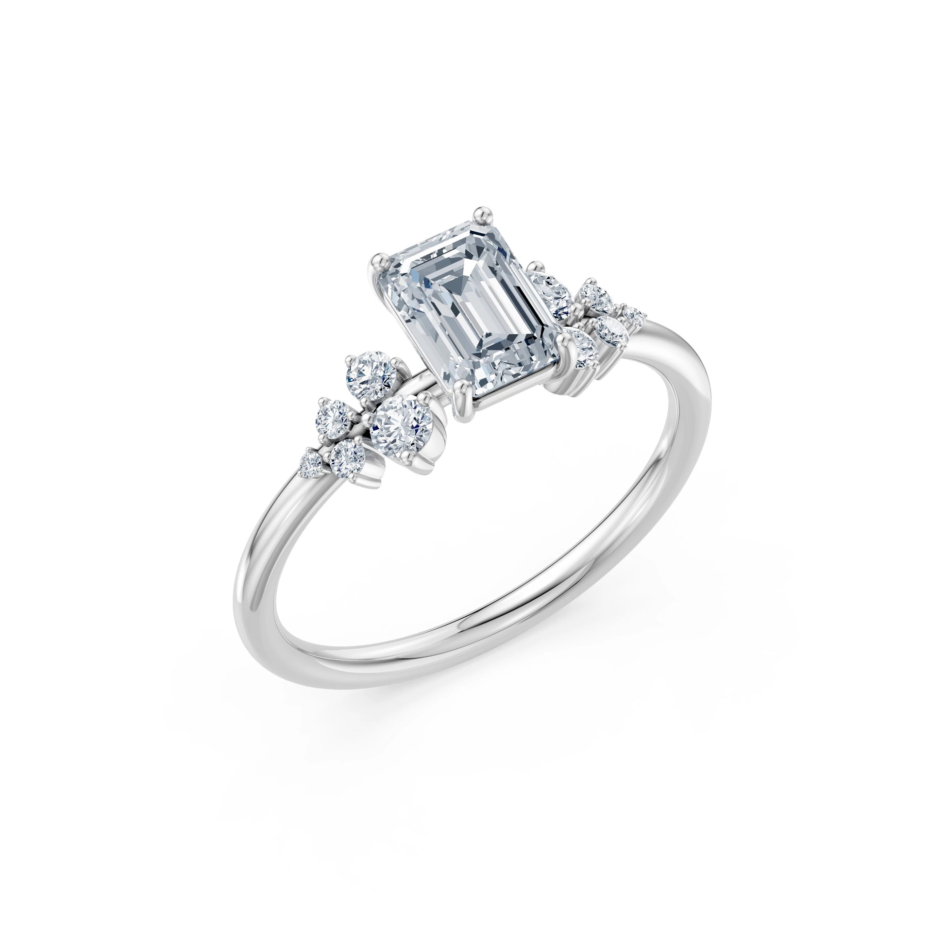 Emerald Lab Grown Diamond Classic Pave Eternity Ring 1.0ct by Qutahia Jewellery