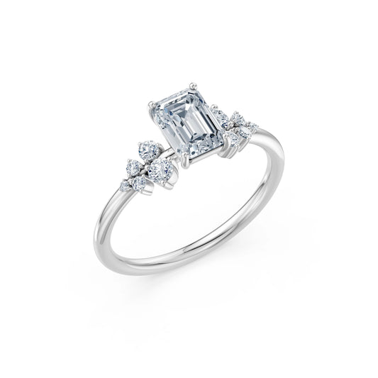 Emerald Lab Grown Diamond Classic Pave Eternity Ring 1.0ct by Qutahia Jewellery